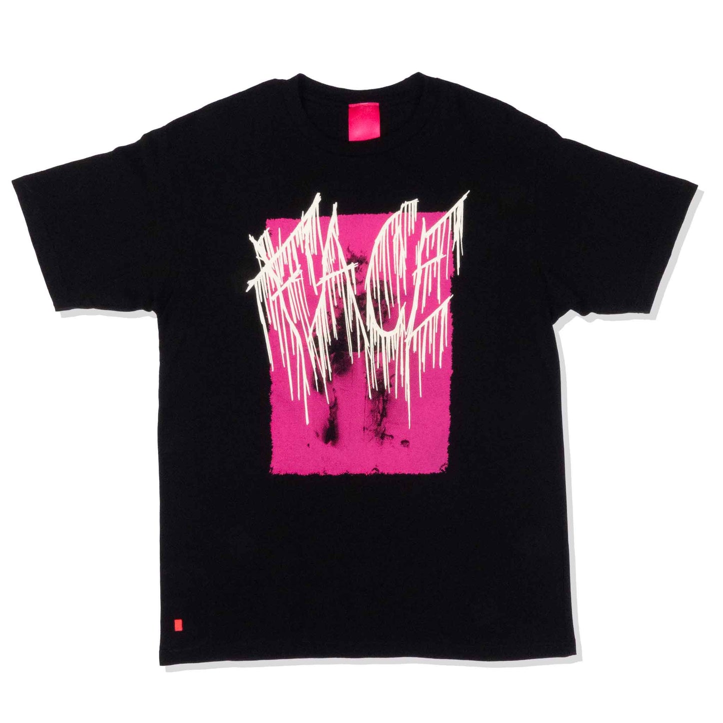 Unisex puff print design black short sleeve t shirt