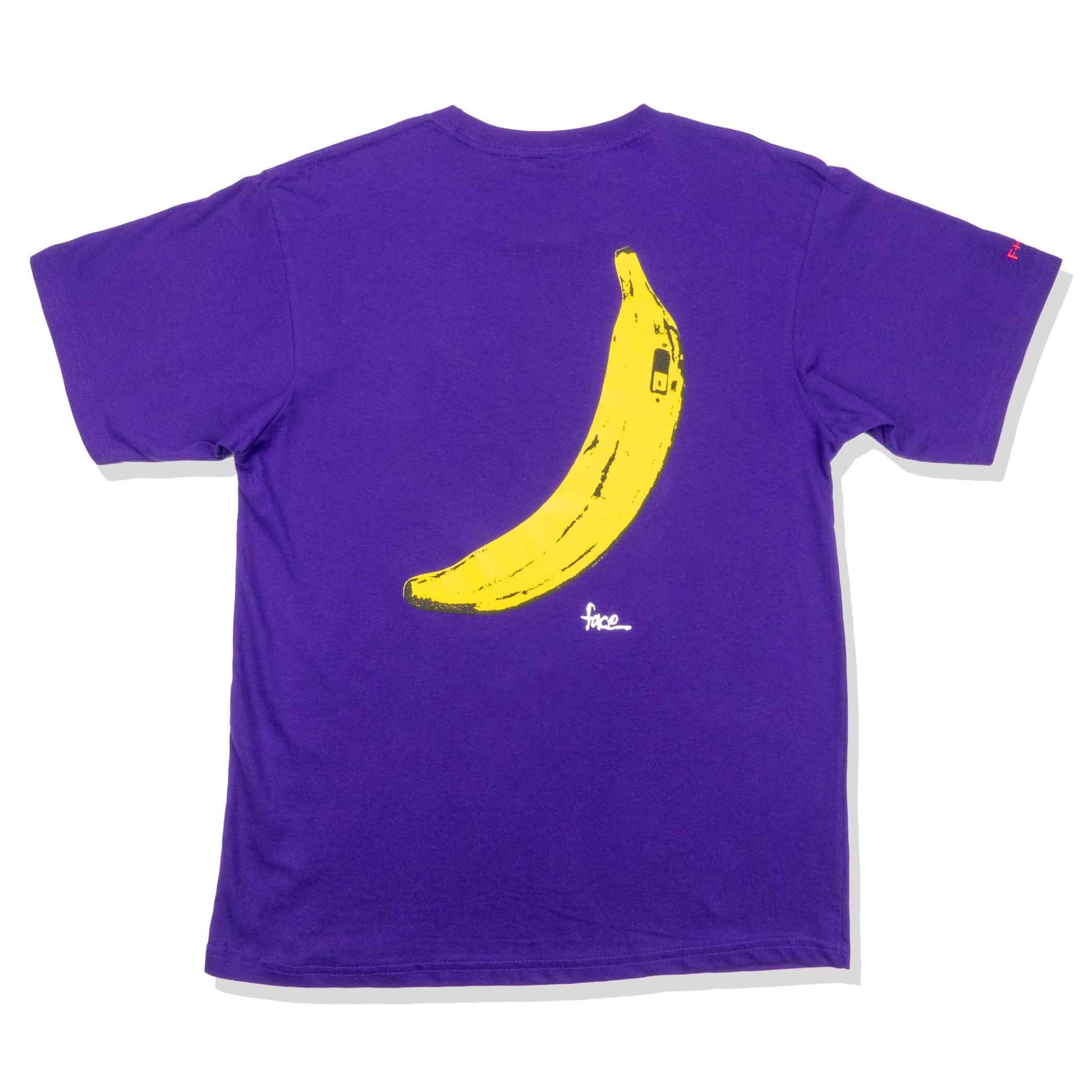 Purple Embroidered Banana Screenprint T-shirt