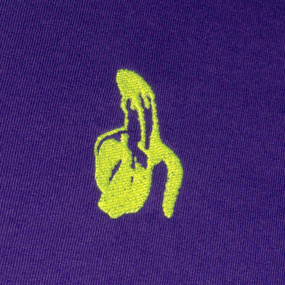 Purple Embroidered Banana Screenprint T-shirt