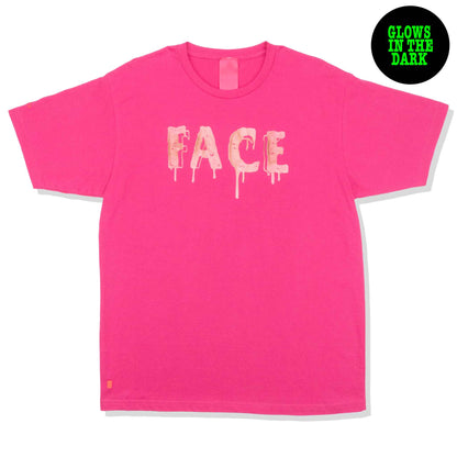 Glow in the dark pink short sleeve t shirt