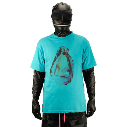 Unisex oyster print turquoise short sleeve t shirt