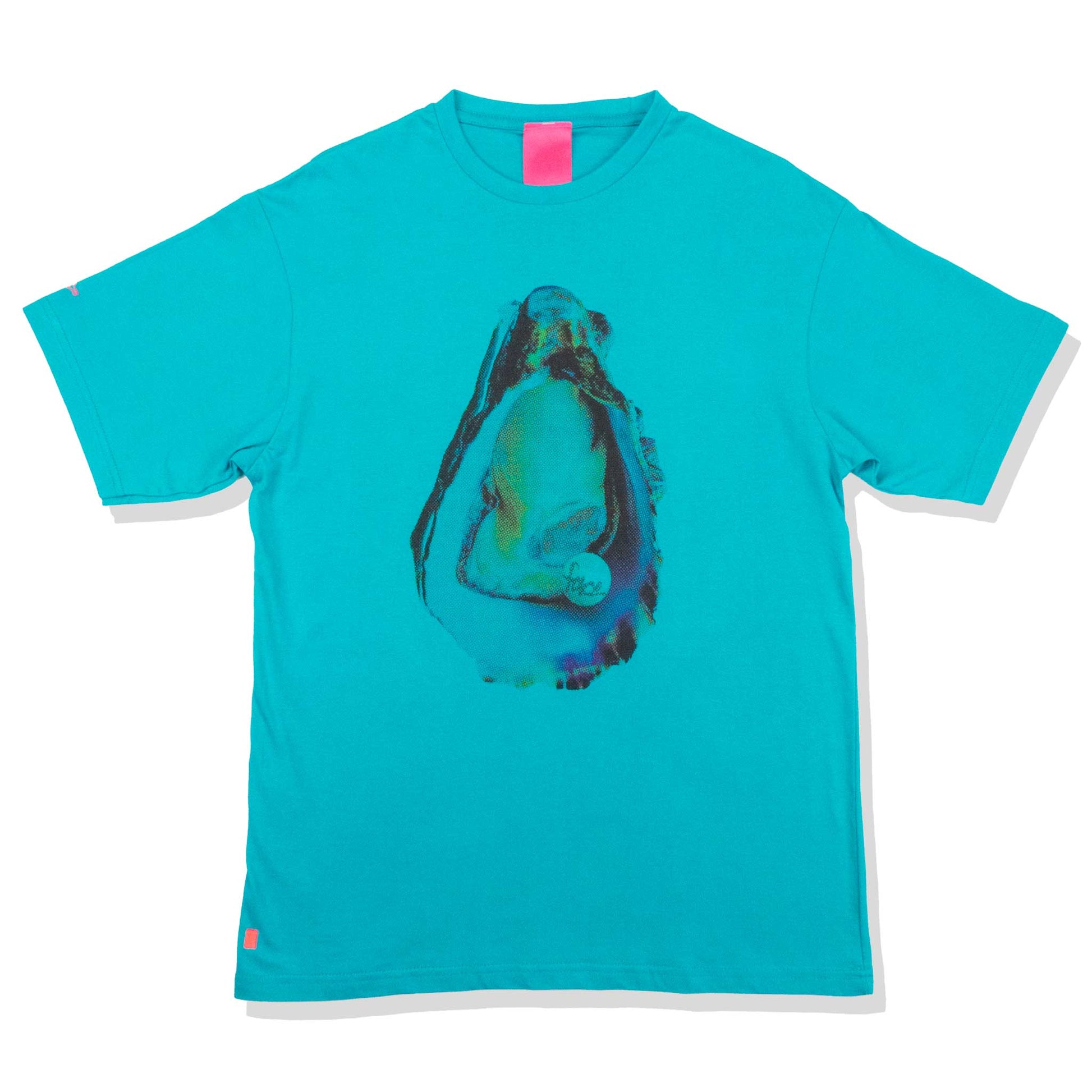 Unisex oyster print turquoise short sleeve t shirt