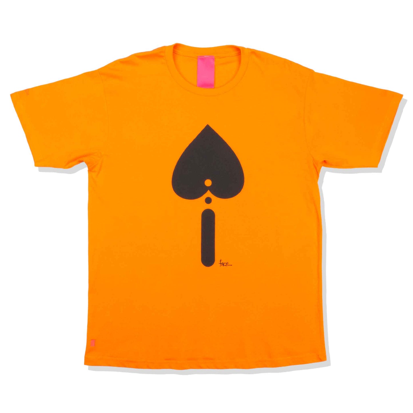 Unisex spade print short sleeve orange t shirt