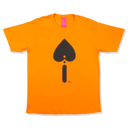 Unisex spade print short sleeve orange t shirt